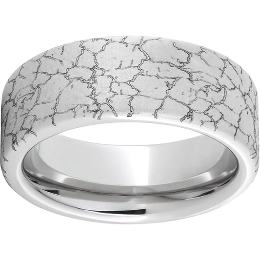 Serinium Pipe Cut Band with Tectonic Laser Engraving