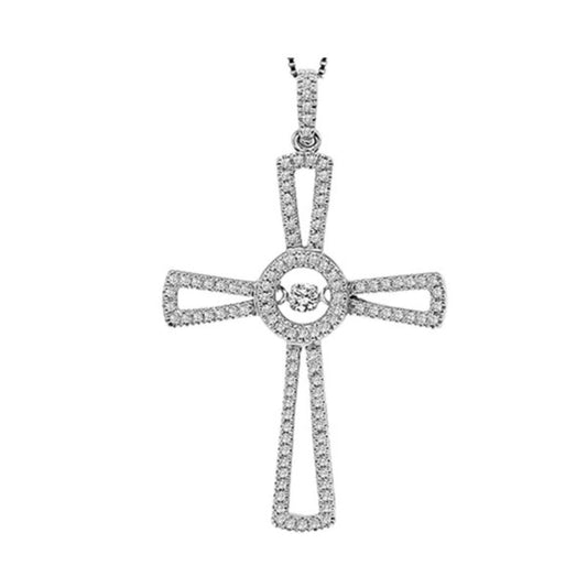 Gems One 14KT White Gold & Diamond Rhythm Of Love Neckwear Pendant  - 1/5 ctw