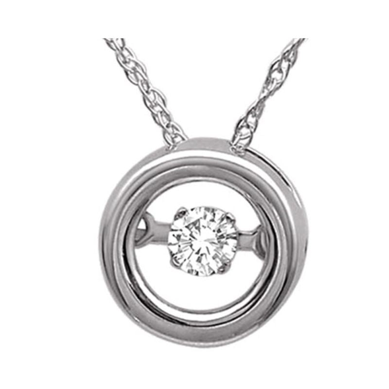 Gems One 14KT White Gold & Diamond Rhythm Of Love Neckwear Pendant  - 1/10 ctw