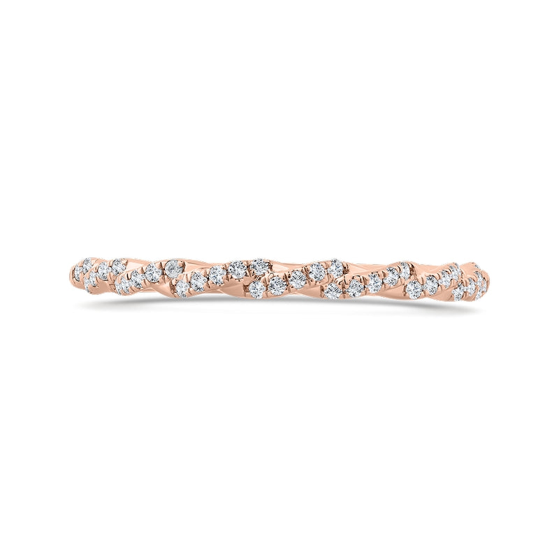 Shah Luxury 14K Rose Gold Diamond Wedding Band