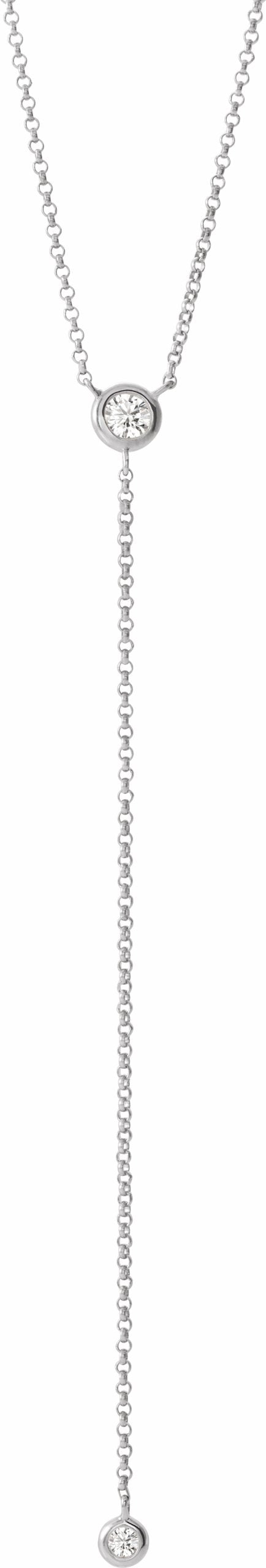 14K White 1/5 CTW Diamond Y 15-17 Necklace