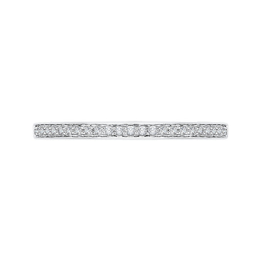 Shah Luxury Round Diamond Half-Eternity Wedding Band In 14K White Gold
