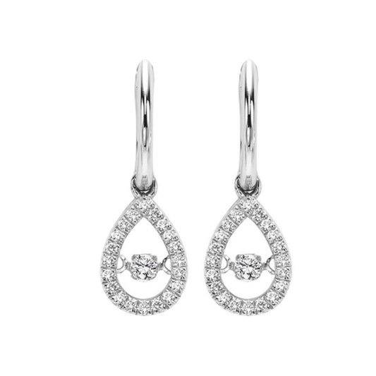 Gems One 14KT White Gold & Diamond Rhythm Of Love Fashion Earrings  - 1/5 ctw
