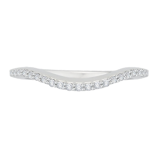 Shah Luxury 14K White Gold Diamond Half Eternity Euro shank Wedding Band