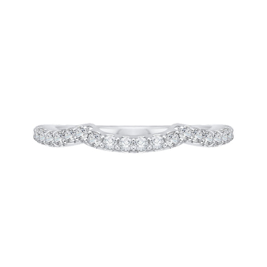 Shah Luxury 14K White Gold Round Diamond Half-Eternity Wedding Band