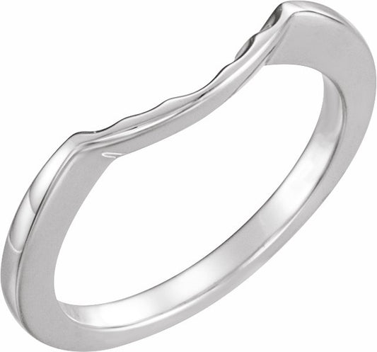 14K White Matching Band for 5.8 mm Round Ring