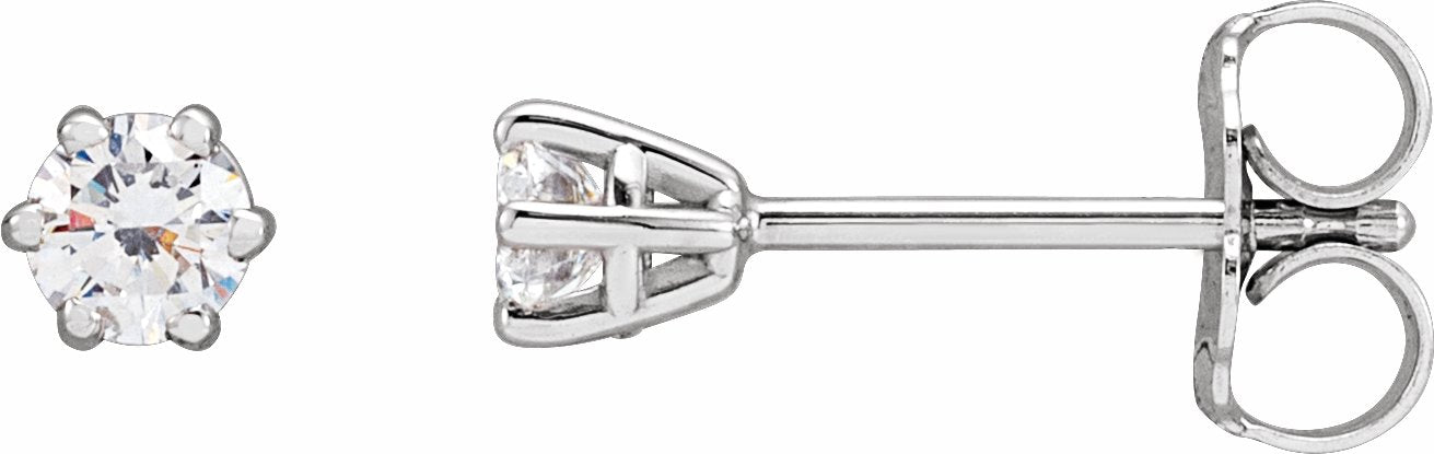 14K White 3.2 mm I2 1/4 CTW Diamond 6-Prong Wire Basket Earrings
