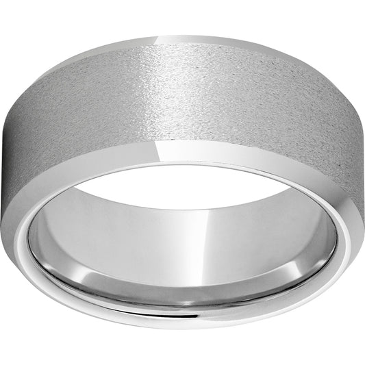 Serinium 10mm Beveled Edge Band with Stone Finish