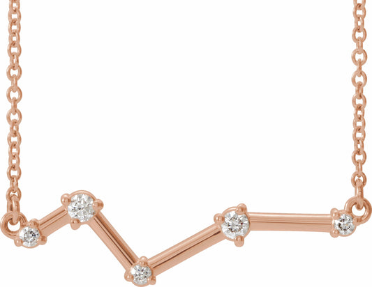 14K Rose 1/10 CTW Diamond Constellation 18 Necklace