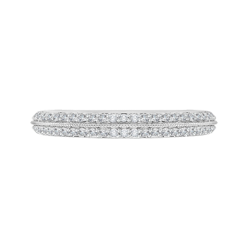 Shah Luxury 14K White Gold Euro Shank Diamond Wedding Band