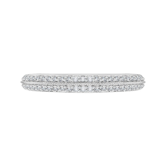 Shah Luxury 14K White Gold Euro Shank Diamond Wedding Band