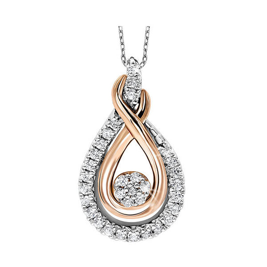 Gems One Mix Metal P-Gold Silver Diamond (1/6Ctw) Pendant