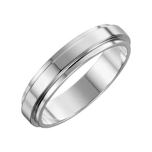 Stuller 14k White Gold Flat Edge Wedding Band