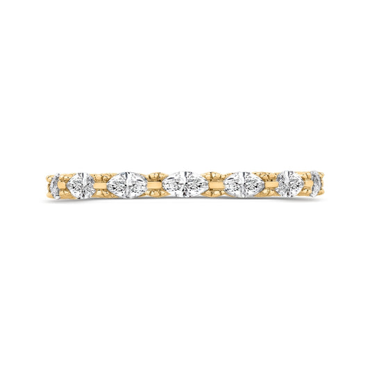 Shah Luxury 14K Yellow Gold Marquise Diamond Wedding Band