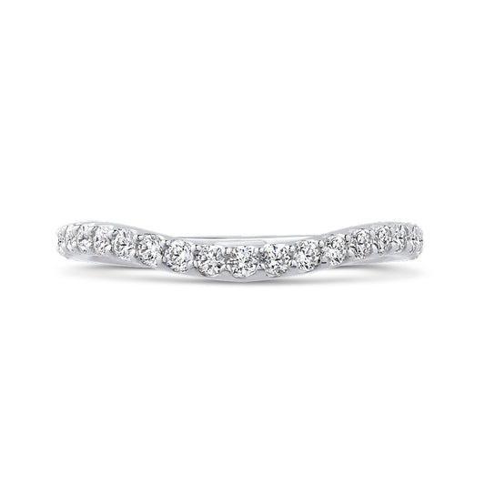 Shah Luxury 14K White Gold Round Diamond Wedding Band