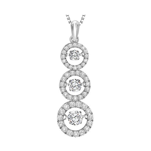 Gems One 14KT White Gold & Diamond Rhythm Of Love Neckwear Pendant  - 1 ctw