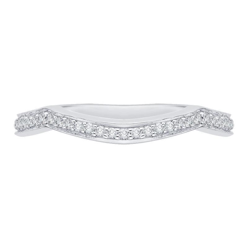 Shah Luxury Round Diamond Wedding Band In 14K White Gold