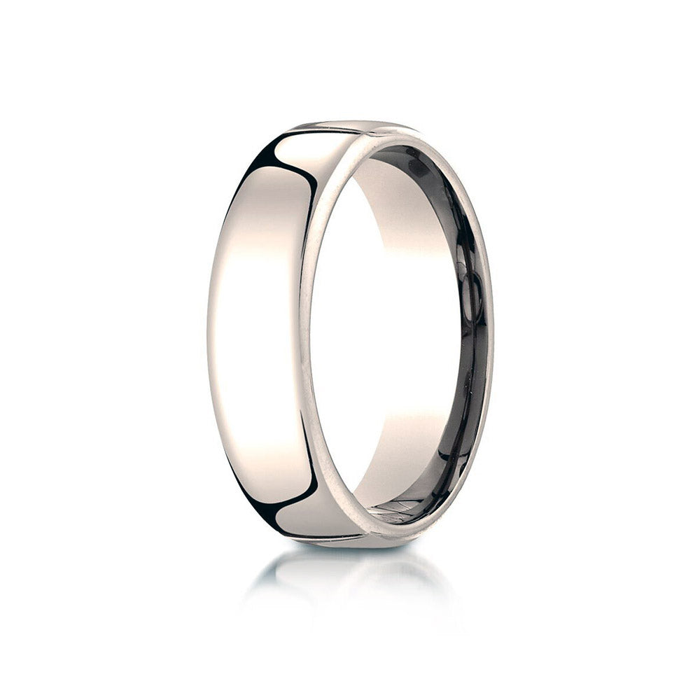 14K Rose Gold 6.5mm  European Comfort-Fit