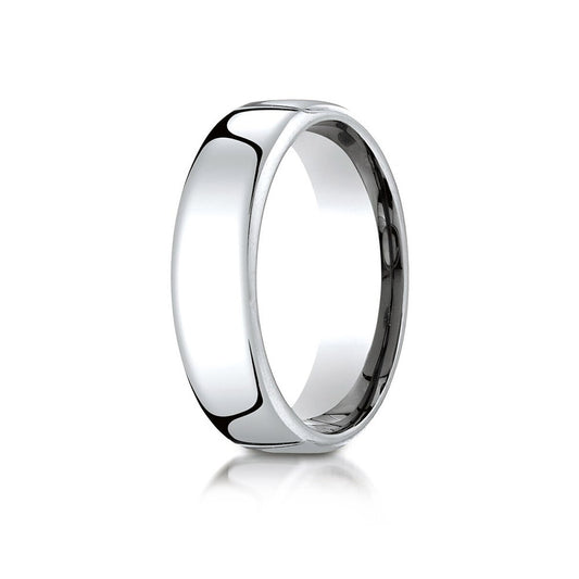 14K White Gold 6.5mm  European Comfort-Fit