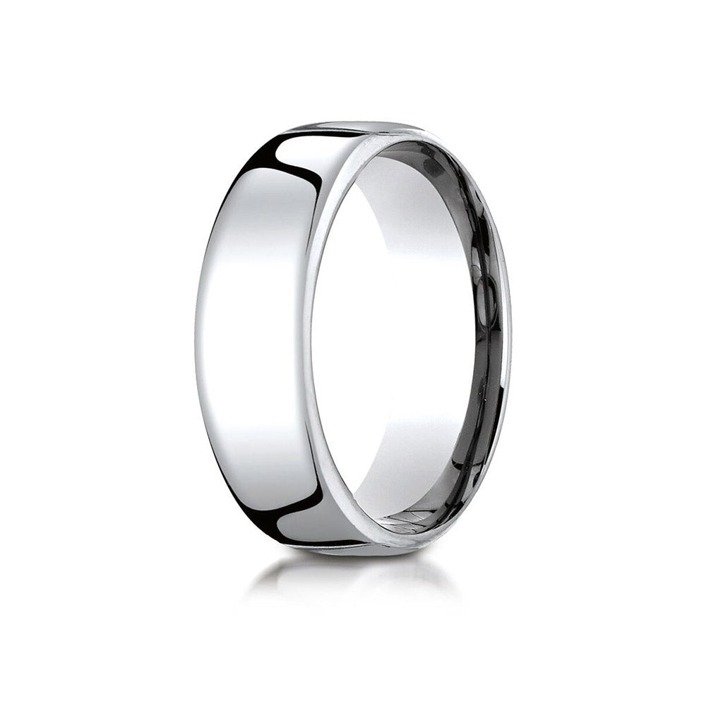 10K White Gold 7.5mm  European Comfort-Fit