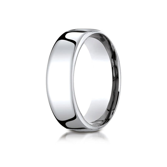 10K White Gold 7.5mm  European Comfort-Fit