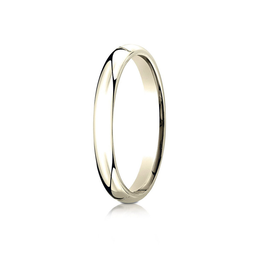 18K Yellow Gold 3mm Slightly Domed Standard Comfort-Fit Wedding Band