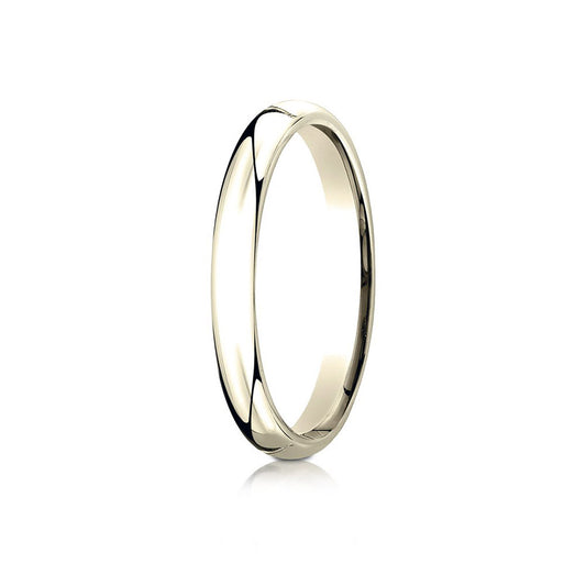 18K Yellow Gold 3mm Slightly Domed Standard Comfort-Fit Wedding Band