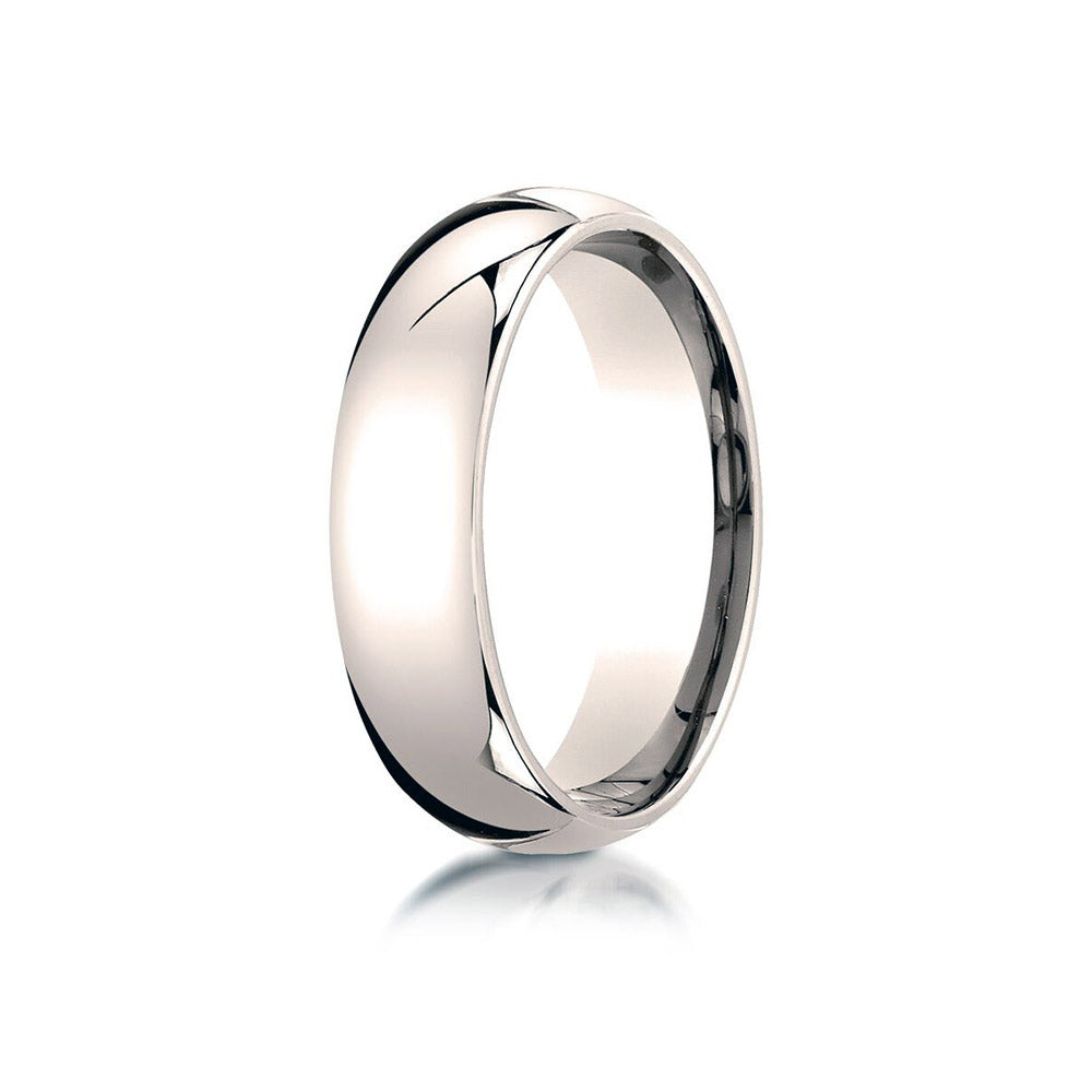 14K Rose Gold 6mm Slightly Domed Standard Comfort-Fit Wedding Band