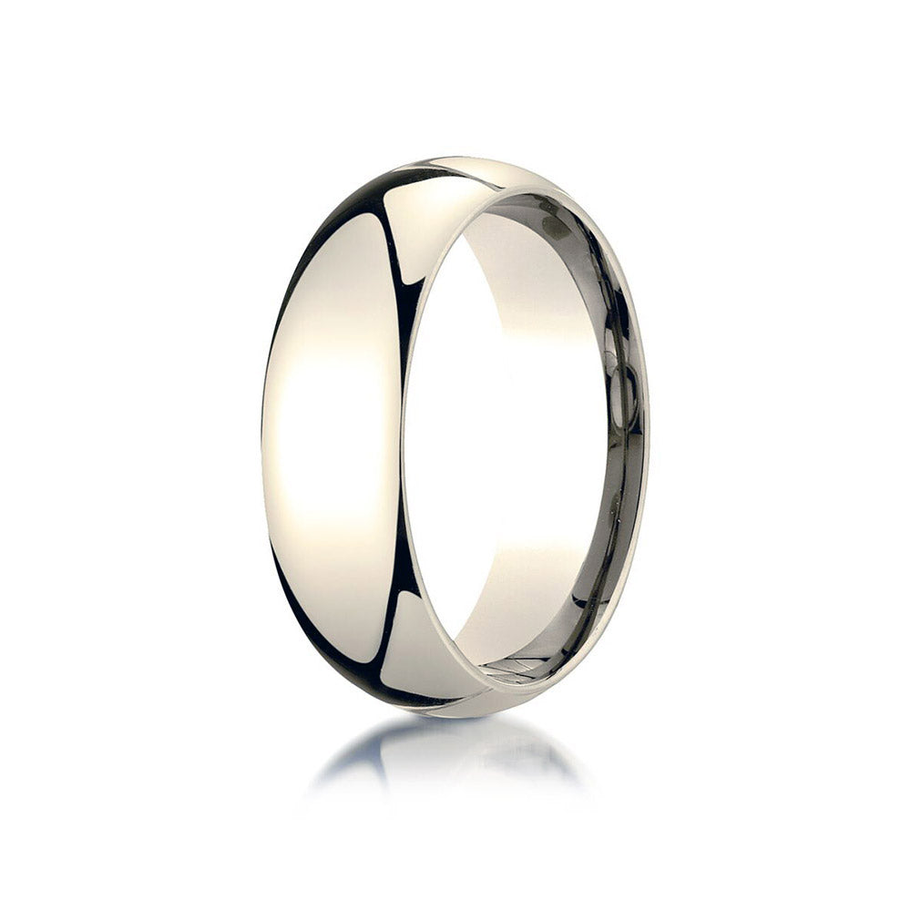 10K Yellow Gold 7mm Slightly Domed Standard Comfort-Fit Wedding Band