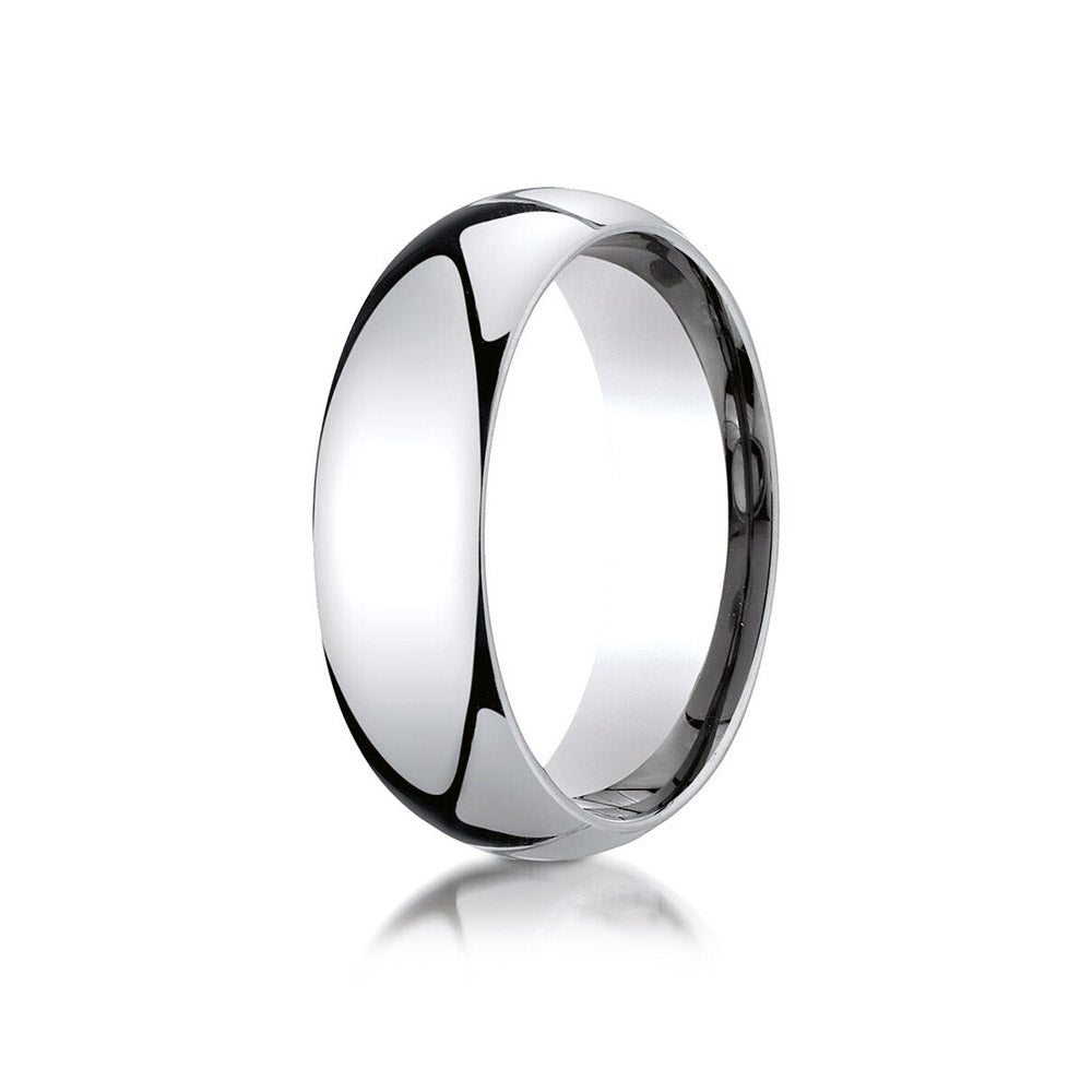 Palladium 7mm Slightly Domed Standard Comfort-Fit Wedding Band