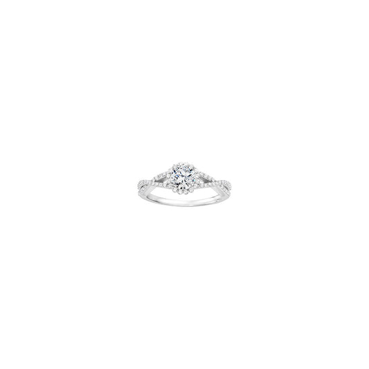 Platinum 0.30ct Diamond Halo Semi Mount Engagement Ring
