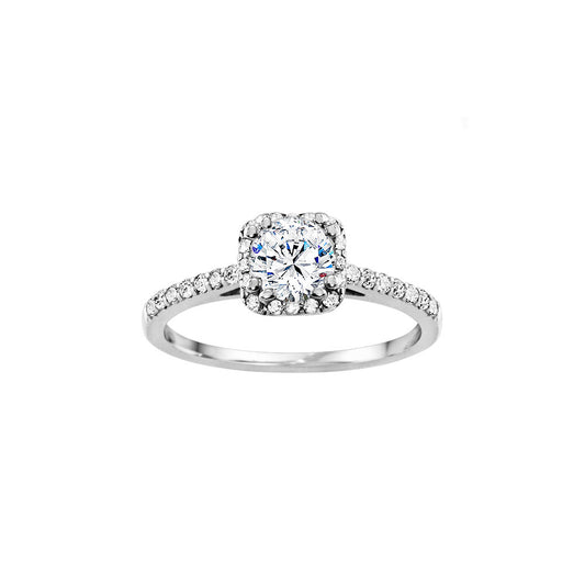 Platinum 0.31ct Diamond Halo Semi Mount Engagement Ring