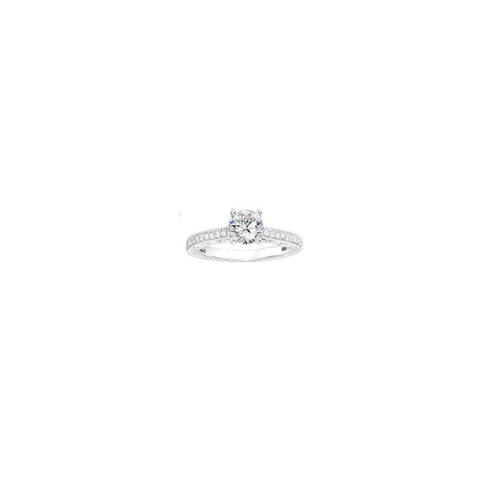 14k White 0.30ct Diamond Classic Semi Mount Engagement Ring