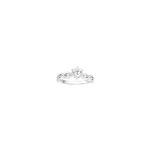 Platinum 0.11ct Diamond Criss Cross Semi Mount Engagement Ring