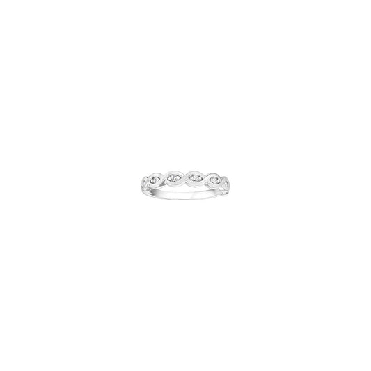 14k White Gold 0.11ct Diamond Wedding Band