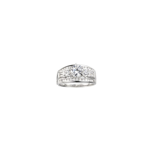 Platinum 1ct Diamond Semi Mount Engagement Ring