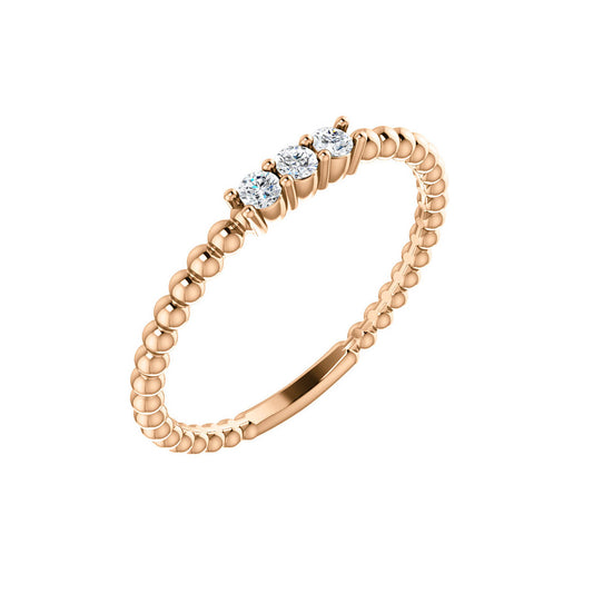 14k Rose Gold Diamond Stackable Ring