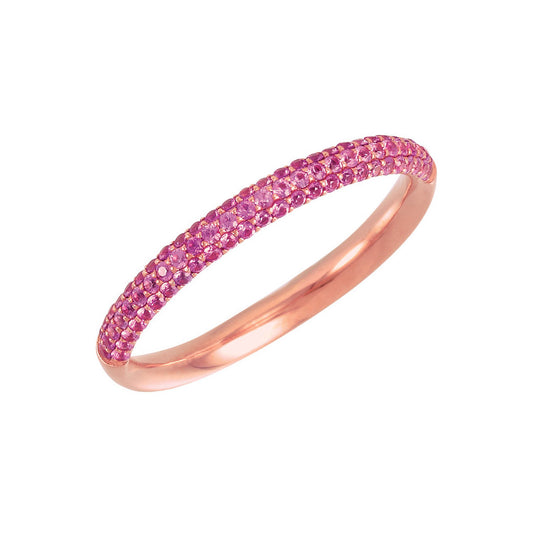 14k Rose Gold Pink Sapphire Stackable Ring