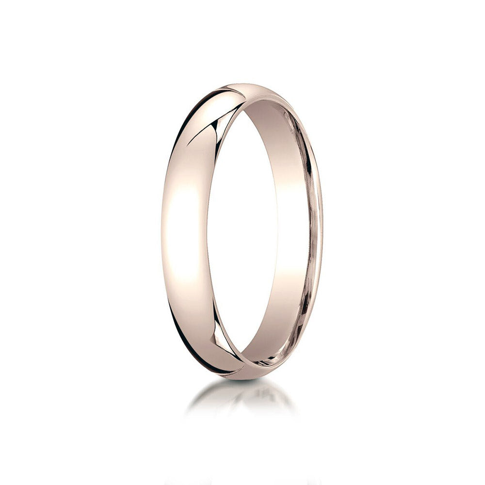 14K Rose Gold 4mm Slightly Domed Standard Comfort-Fit Wedding Band