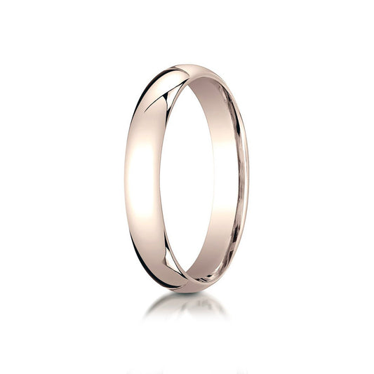 14K Rose Gold 4mm Slightly Domed Standard Comfort-Fit Wedding Band