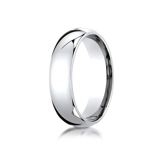 Palladium 6mm Slightly Domed Standard Comfort-Fit Wedding Band