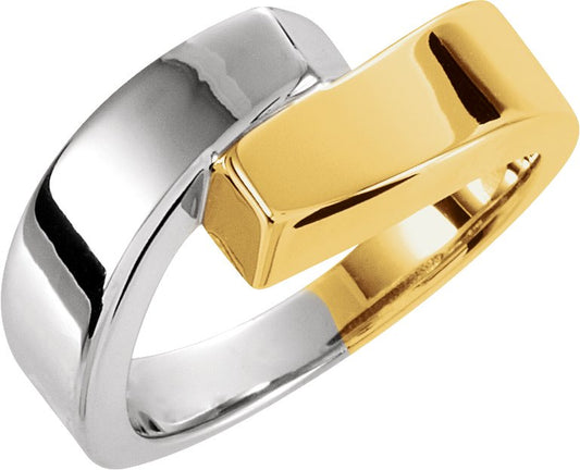 14K Yellow/White Bypass Ring