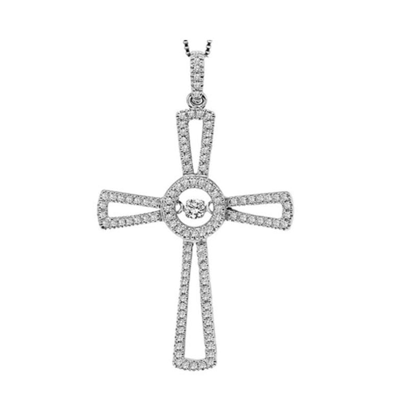 Gems One Silver (SLV 995) Diamond Rhythm Of Love Neckwear Pendant  - 1/5 ctw