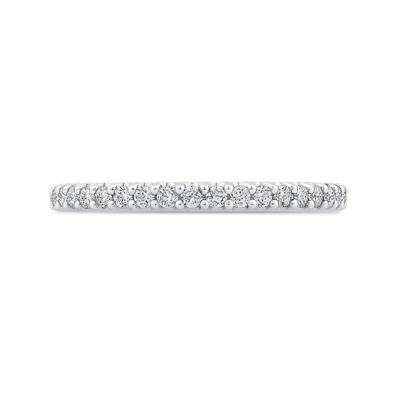Shah Luxury 14K White Gold Half-Eternity Diamond Wedding Band