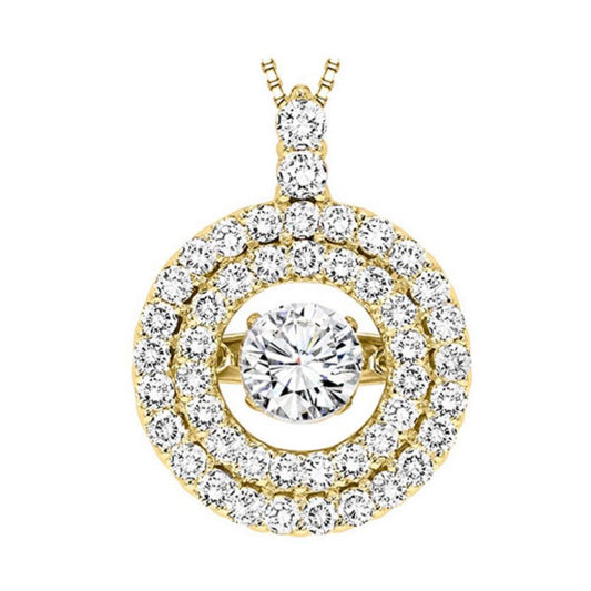 Gems One 14KT Yellow Gold & Diamond Rhythm Of Love Neckwear Pendant  - 1 ctw