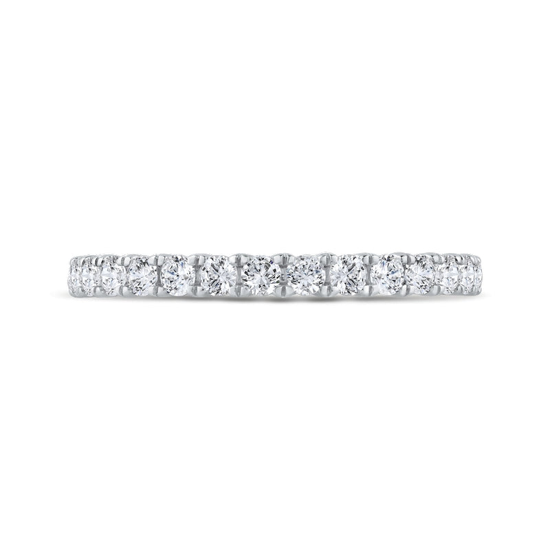 Shah Luxury 14K White Gold 3/4 Run Round Diamond Wedding Band