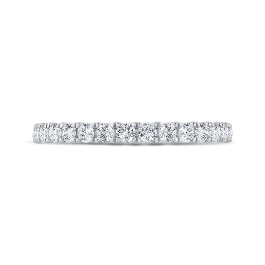 Shah Luxury 14K White Gold 3/4 Run Round Diamond Wedding Band