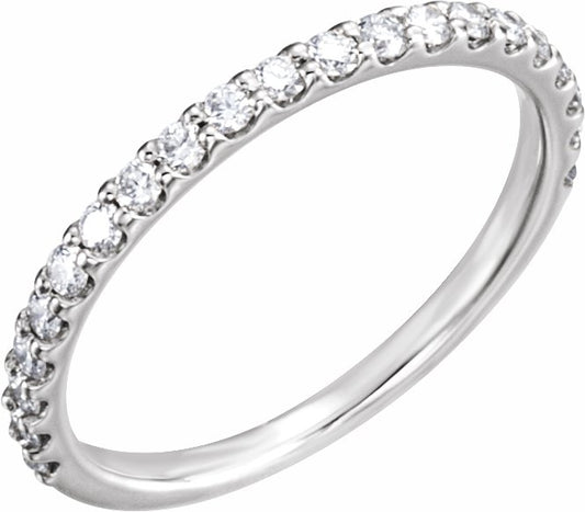 14K White 3/8 CTW Diamond Band