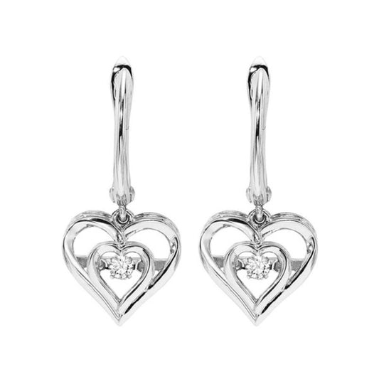 Gems One Silver (SLV 995) & Diamonds Stunning Fashion Earrings - 1/10 ctw