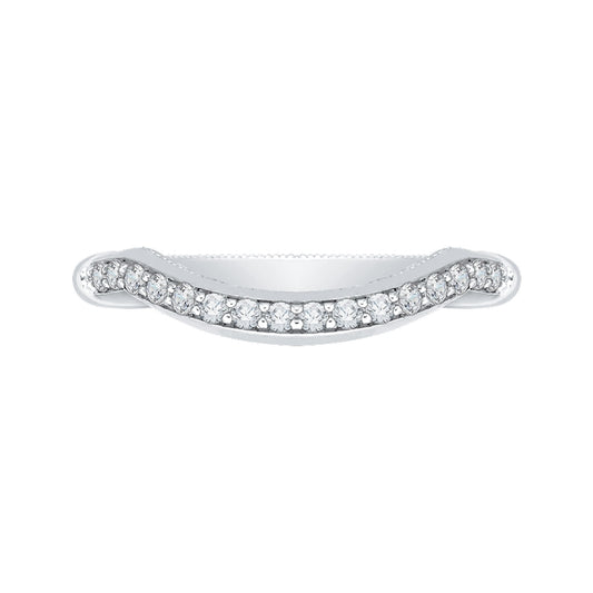 Shah Luxury 14K White Gold Round Diamond Wedding Band